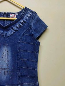 Girls Light Blue Jeans Dress