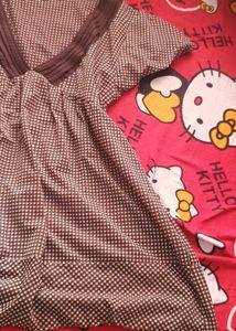 Checkered Brown babydoll top