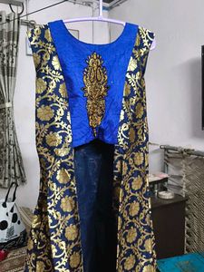 Elegant Blue &amp; Gold Kurta
