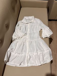 White Ruffled Mini Dress