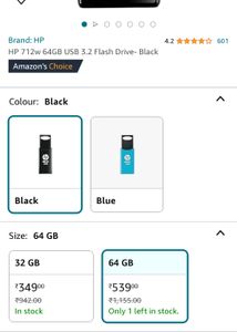 HP 712w 64GB USB 3.2 Flash Drive- Black