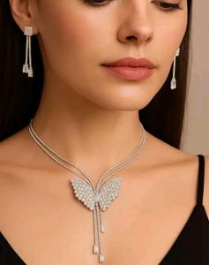 Butterfly Pendant Necklace &amp; Earring Set