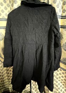 Elegant Black Double-Breasted Coat