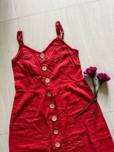 A Line Cotton Midi Dress