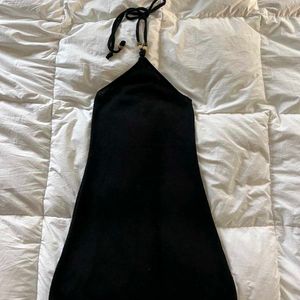 Black Halter Mini Dress