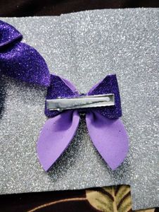 Sparkly Purple Hair Bows - Set of 3