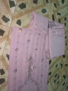 Elegant Pink  dress material new bs tag nhi baki u