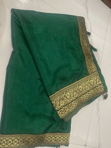 Elegant Green & Gold Sari