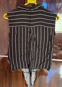 Striped Sleeveless Blouse