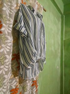 Striped High-Low Shirt