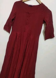 Maroon Kurti Plazo Set For Girl 30 Bust