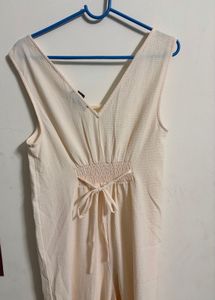 Cream Sleeveless Jumpsuit
