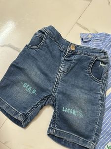Kids Zipper And Shorts Set (6-12 Months)