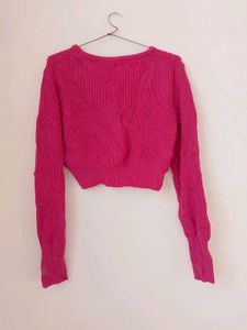 Pink Winter Crop Top.