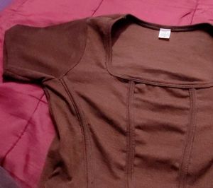 Ribbed Brown Xs Top Fitting