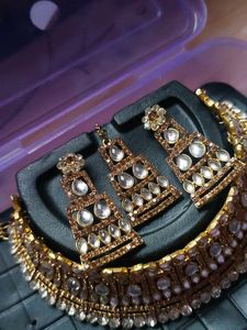 Necklace Set Tika Earings Only 1 Time Use