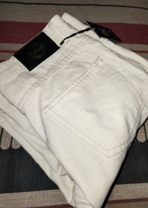 Beige Wide Leg Jeans