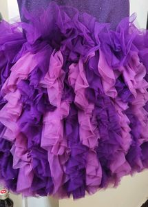 Purple Tulle Ruffle Party Dress