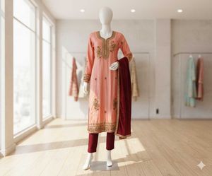 Embroidered Semi-Stitched Dress Material