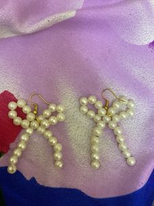 Pearl Bow Earrings