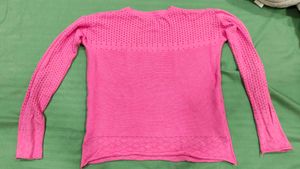 Pink Knit Pullover Sweater