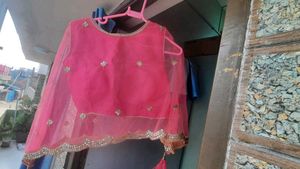 beautiful bright pink cape blouse