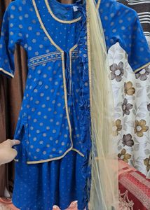 Kids Kurti With Jacket And Dupatta