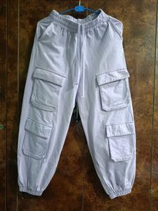 Lavender Baggy Cargo Pants