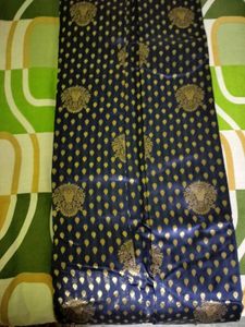 unused Elegant Blue &amp; Gold Banarasi Saree