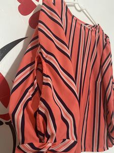 Stalk Buy Love Peach Striped Top (women)