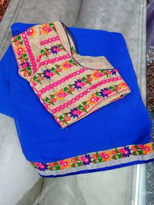 Blue Chiffon Saree