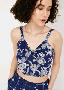 Floral Embroidered Crop Top
