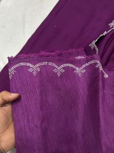 Elegant Purple Saree with Embellishments
