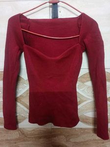 Burgundy Long Sleeve Top