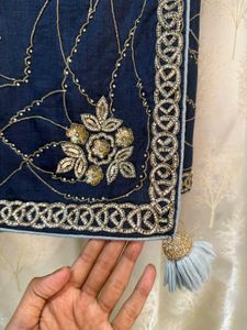 Navy Blue handwork Saree