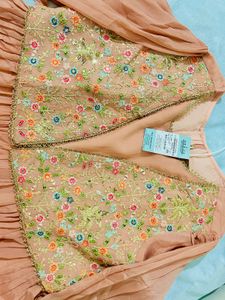Peach Embroidered Anarkali Dress