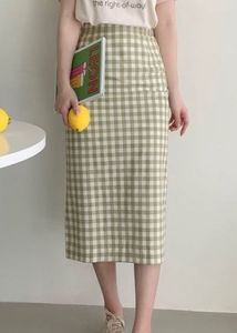 Olive Check Skirt