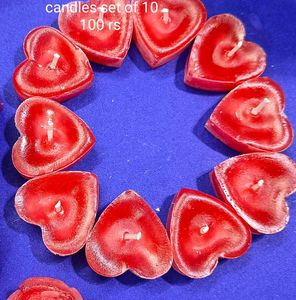 Scented Heart Tea light Candles Of 10