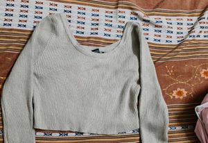 Ribbed Knit Cropped Sweater