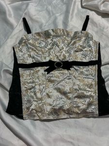 Floral Velvet Corset Top