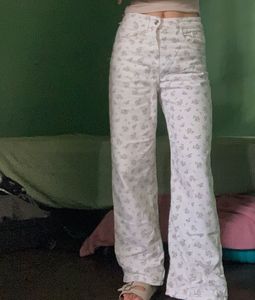 H&M Floral Twill Trousers