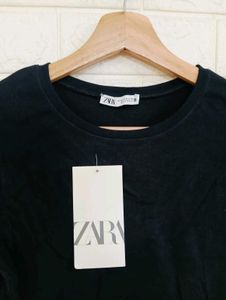 Zara Black Ruffle Sleeve Top