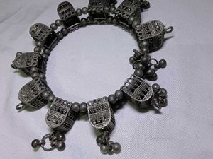 Vintage Silver oxidised ghungroo Bracelet boho