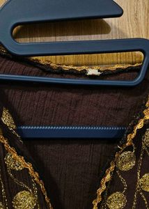 Embroidered Brown Top