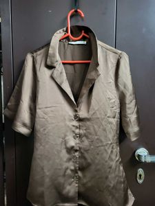 Brown Satin Shirt
