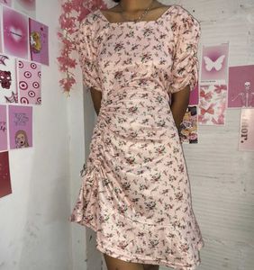 Floral Ruched Mini Dress