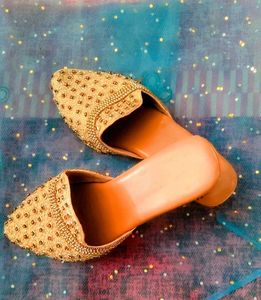 Embellished Gold Flats