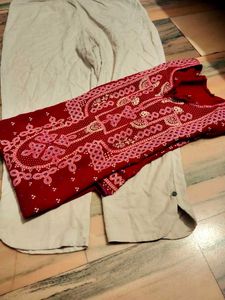 Printed Jaipuri Kurta With Pant For Girls And Wome