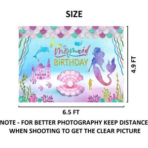 Mermaid Theme Backdrop Cloth (6.5×4.9 Feet)