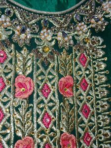 Emerald Green Embroidered Sharara set